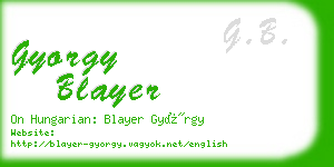 gyorgy blayer business card